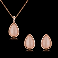 Picture of Need-Now White Rose Gold Plated Necklace and Earring Set from Editor Picks