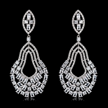Show details for Unusual Big Cubic Zirconia Dangle Earrings