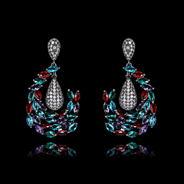 Picture of Good Cubic Zirconia Luxury Dangle Earrings