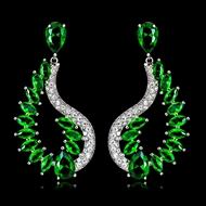 Picture of Latest Big Cubic Zirconia Dangle Earrings