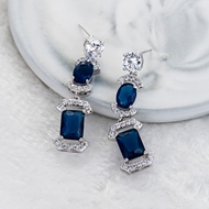 Picture of Popular Cubic Zirconia Blue Dangle Earrings