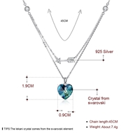 Picture of Unusual Love & Heart Platinum Plated Pendant Necklace