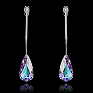 Picture of Top-A Platinum Plated Single Stone Drop & Dangle