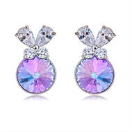 Picture of Inexpensive Zinc Alloy Purple Stud Earrings from Reliable Manufacturer