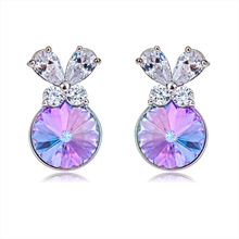 Show details for Inexpensive Zinc Alloy Purple Stud Earrings from Reliable Manufacturer