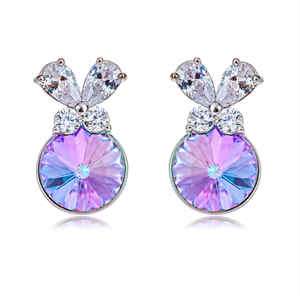 Picture of Inexpensive Zinc Alloy Purple Stud Earrings from Reliable Manufacturer