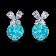 Picture of Bling Butterfly Blue Stud Earrings