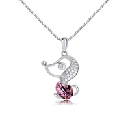 Picture of Charming Purple Platinum Plated Pendant Necklace As a Gift