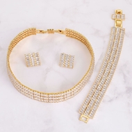 Picture of Fancy Medium Gold Plated 3 Piece Jewelry Set