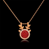 Picture of Charming Red Cubic Zirconia Pendant Necklace As a Gift