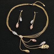 Picture of Recommended Multi-tone Plated Medium Necklace and Earring Set from Top Designer