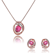 Show details for Latest Zinc-Alloy Pink 2 Pieces Jewelry Sets
