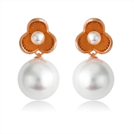 Picture of Hypoallergenic Rose Gold Plated White Dangle Earrings with Easy Return