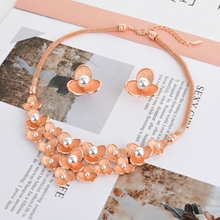 Show details for Irresistible Rose Gold Plated Dubai Necklace and Earring Set As a Gift