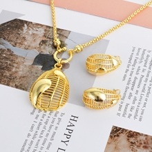 Show details for Zinc Alloy Gold Plated Necklace and Earring Set at Great Low Price