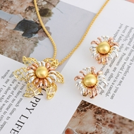 Picture of Attractive Gold Plated Dubai Necklace and Earring Set For Your Occasions
