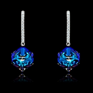 Picture of Delicate Colourful Platinum Plated Drop & Dangle