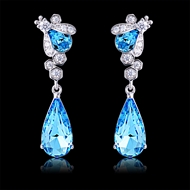 Picture of Reasonably Priced Platinum Plated Small Dangle Earrings with 3~7 Day Delivery