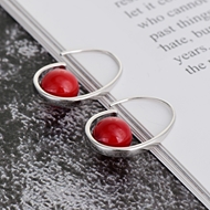 Picture of Zinc Alloy Platinum Plated Hoop Earrings in Flattering Style
