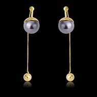 Picture of Nice Artificial Pearl Black Dangle Earrings
