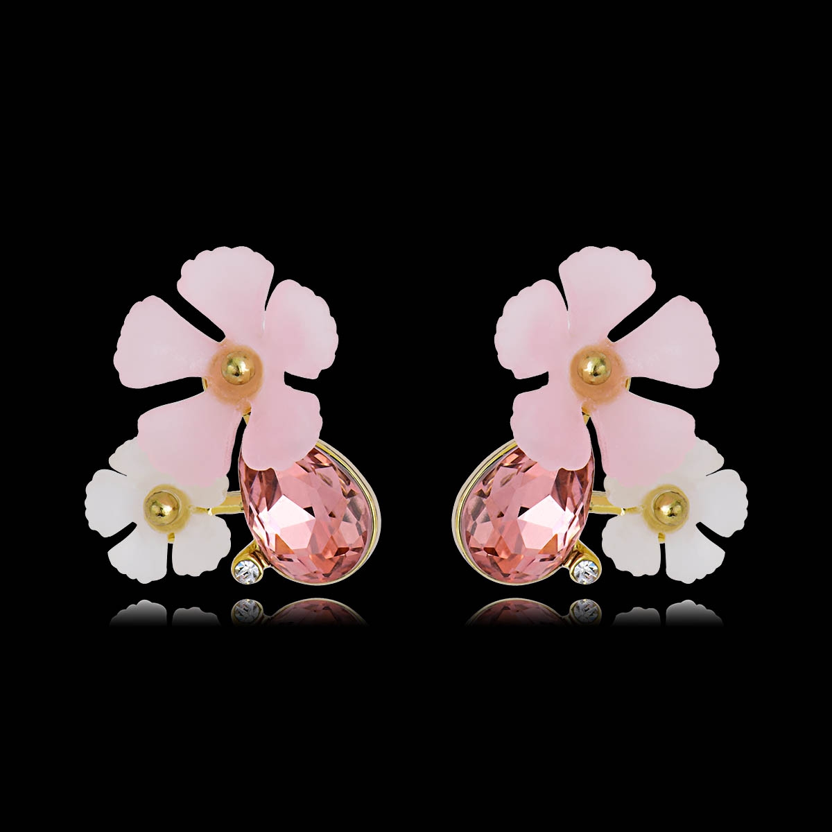 Great Value Pink Zinc Alloy Stud Earrings with Member Discount