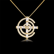 Picture of Distinctive White Gold Plated Pendant Necklace of Original Design