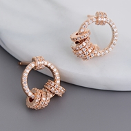 Picture of Featured White Cubic Zirconia Stud Earrings with Full Guarantee