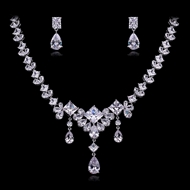 Picture of Sparkling Casual Cubic Zirconia Necklace and Earring Set