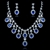 Picture of Pretty Cubic Zirconia Blue Necklace and Earring Set