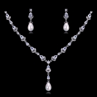 Picture of Beautiful Cubic Zirconia Casual Necklace and Earring Set