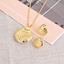 Show details for New Big Gold Plated Necklace and Earring Set