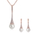 Picture of Great Value White Rose Gold Plated Necklace and Earring Set with Full Guarantee