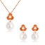 Show details for Purchase Rose Gold Plated White Necklace and Earring Set Exclusive Online
