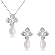 Picture of Eye-Catching White Artificial Pearl Necklace and Earring Set Direct from Factory