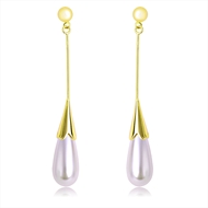 Picture of Pretty Artificial Pearl White Dangle Earrings