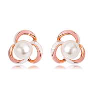 Picture of Brand New White Artificial Pearl Stud Earrings with Full Guarantee