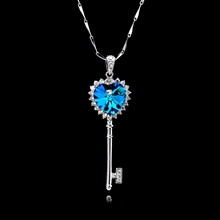 Show details for Good Quality Swarovski Element Key Pendant Necklace
