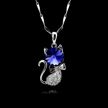 Show details for Recommended Purple Platinum Plated Pendant Necklace from Top Designer