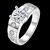 Picture of New Cubic Zirconia Platinum Plated Fashion Ring