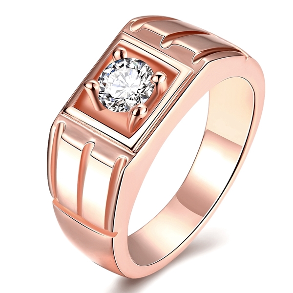 Picture of Copper or Brass Rose Gold Plated Fashion Ring at Super Low Price