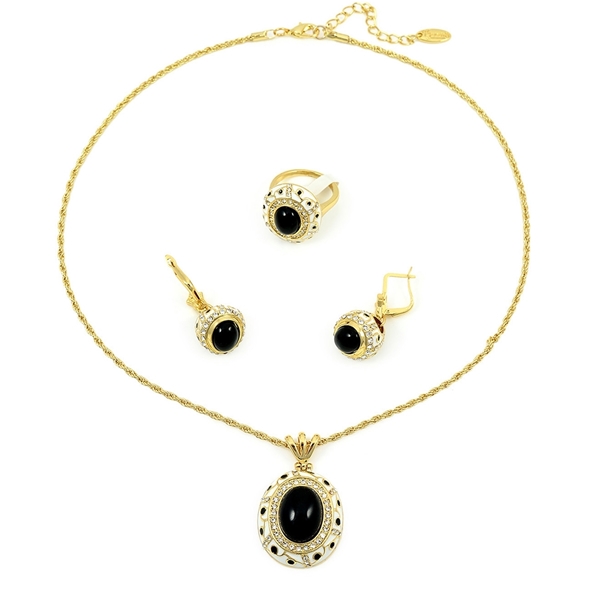 Picture of Professional Black Enamel 3 Pieces Jewelry Sets