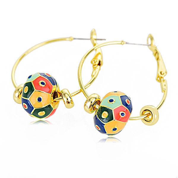 Picture of Purchase Gold Plated Enamel Hoop Earrings Exclusive Online
