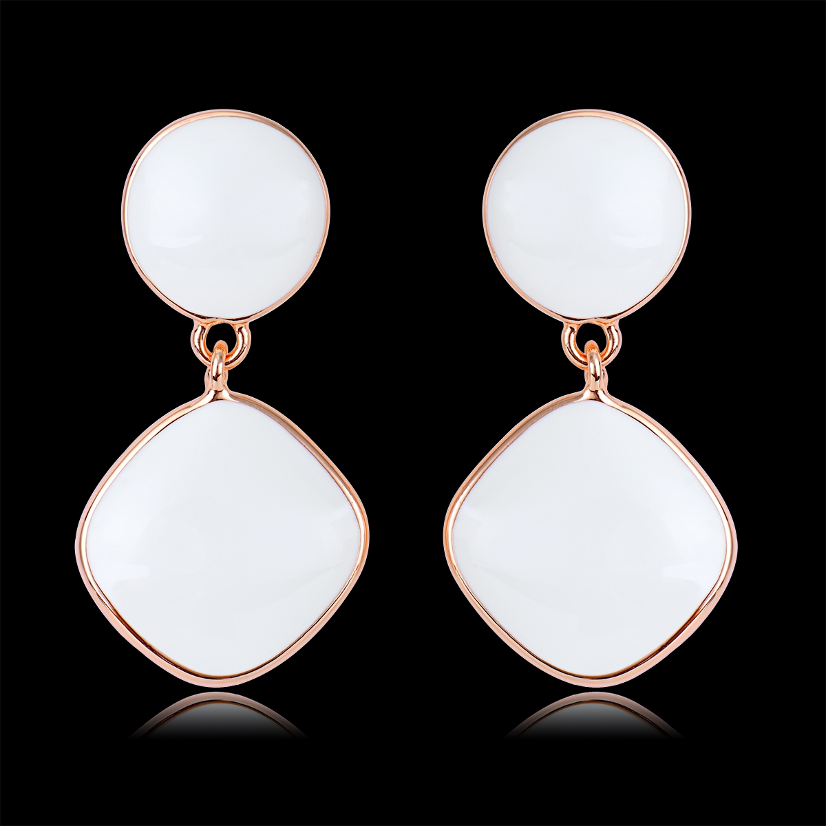 White Classic Dangle Earrings from Top Designer
