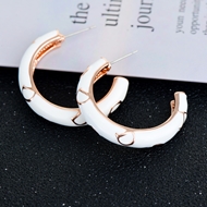 Picture of New Season White Enamel Stud Earrings with SGS/ISO Certification