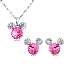 Show details for Zinc Alloy Swarovski Element Necklace and Earring Set Online Only