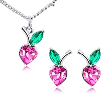 Show details for Fashion Swarovski Element Necklace and Earring Set with Fast Shipping