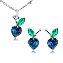 Show details for Zinc Alloy Platinum Plated Necklace and Earring Set in Exclusive Design