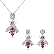 Picture of Good Quality Swarovski Element Zinc Alloy Necklace and Earring Set