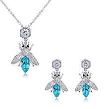 Show details for Delicate Swarovski Element Zinc Alloy Necklace and Earring Set