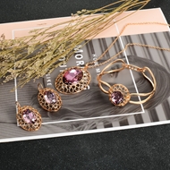 Show details for Popular Swarovski Element Purple 3 Piece Jewelry Set